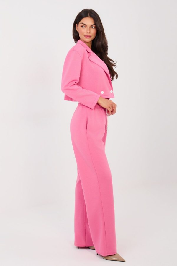 Pink Set in Pants, Trousers, Shorts with Spandex, Polyester and Viscose