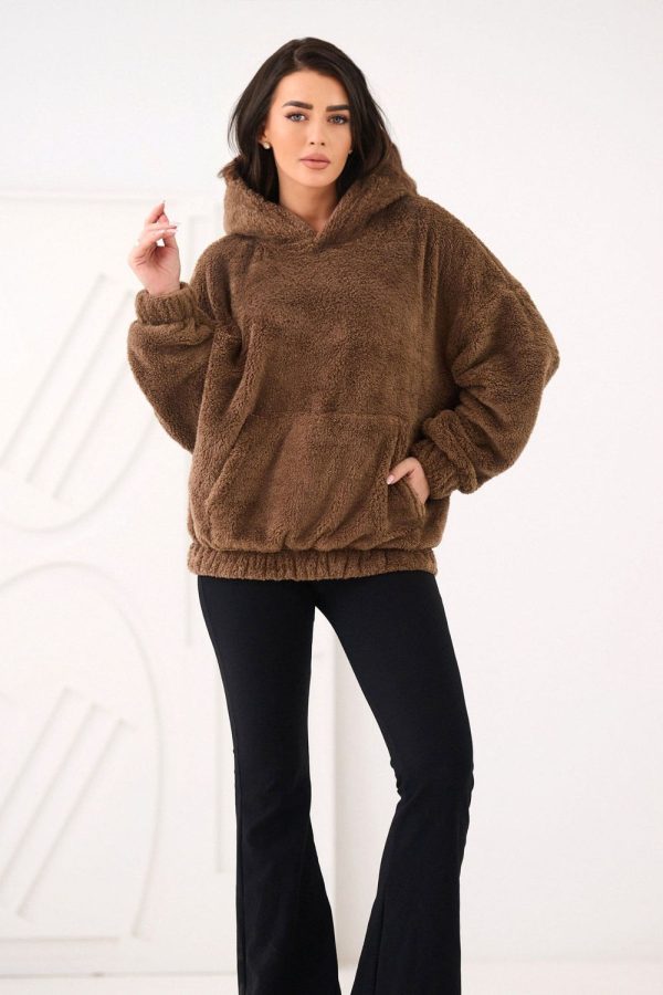 Beige Sweatshirt in Sweatshirts For Women with Polyester