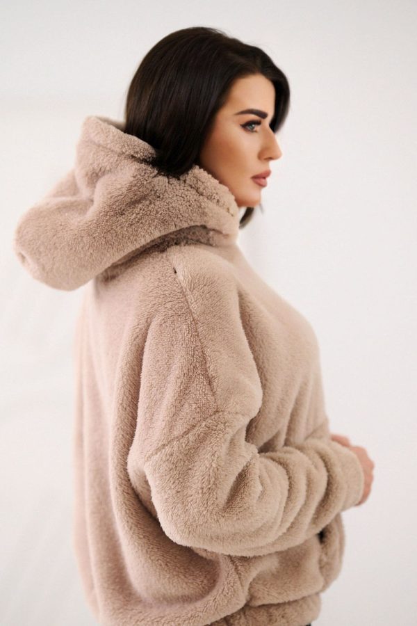 Beige Sweatshirt in Sweatshirts For Women with Polyester