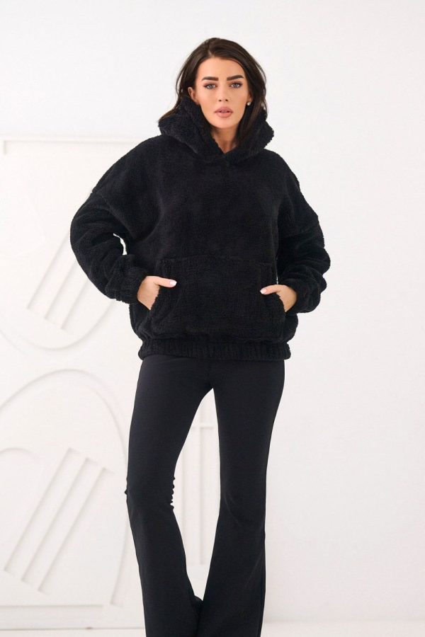 Black Sweatshirt in Sweatshirts For Women with Polyester