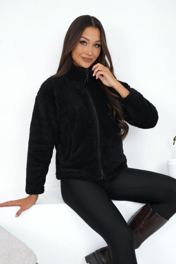 Black Sweatshirt in Sweatshirts For Women with Polyester