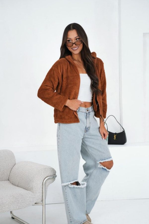 Brown Sweatshirt in Sweatshirts For Women with Polyester