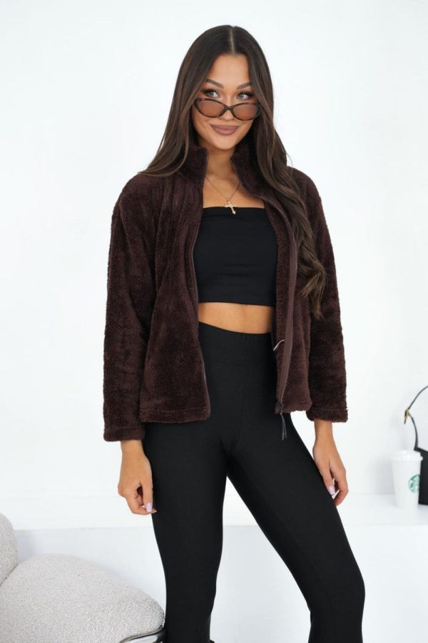 Brown Sweatshirt in Sweatshirts For Women with Polyester