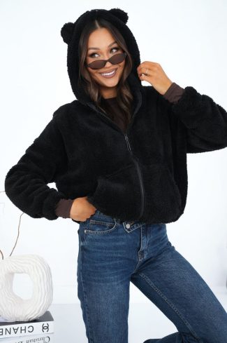 Black Sweatshirt in Sweatshirts For Women with Polyester