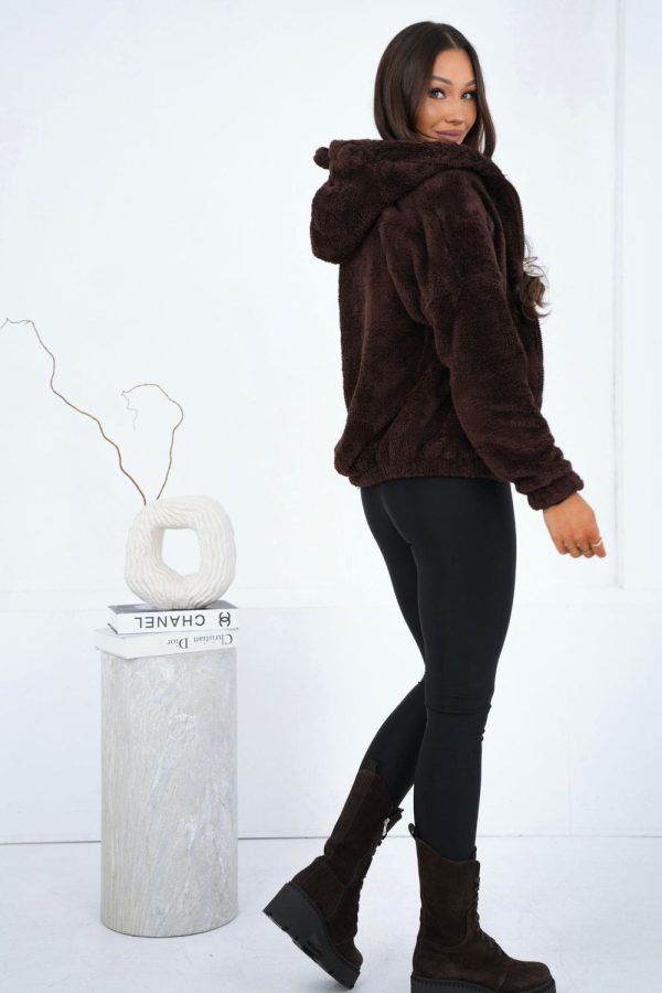 Brown Sweatshirt in Sweatshirts For Women with Polyester