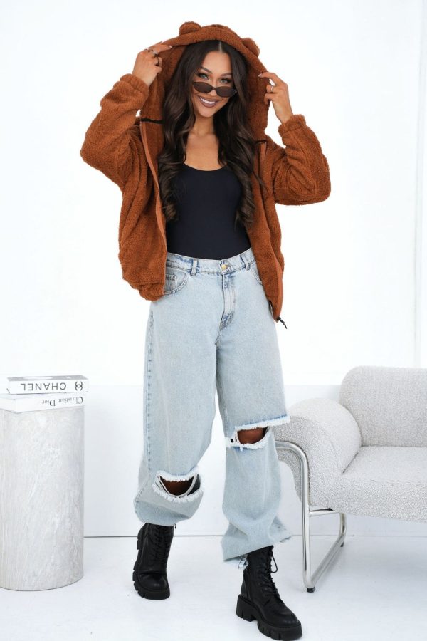 Brown Sweatshirt in Sweatshirts For Women with Polyester