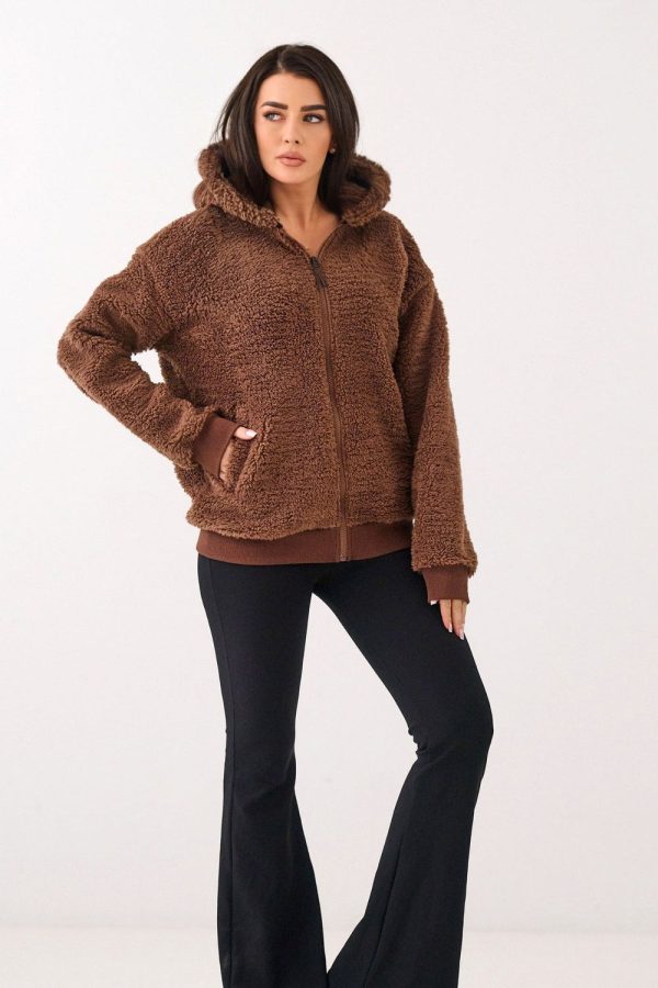 Brown Sweatshirt in Sweatshirts For Women with Polyester