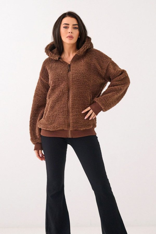 Brown Sweatshirt in Sweatshirts For Women with Polyester