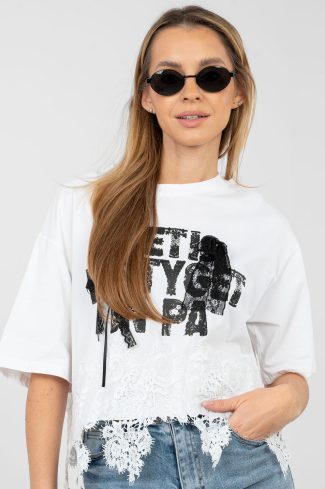 White Blouse in Women`s Blouses, Tunics with Cotton and Spandex