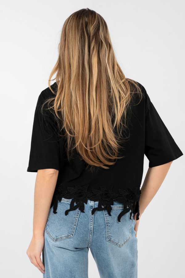 Black Blouse in Women`s Blouses, Tunics with Cotton and Spandex