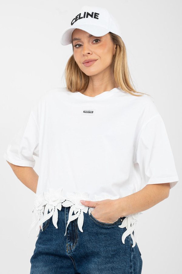 White Blouse in Women`s Blouses, Tunics with Cotton and Spandex