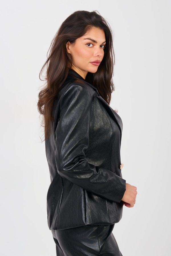 Black Jacket in Jackets, Vests For Women with Polyurethane and Viscose
