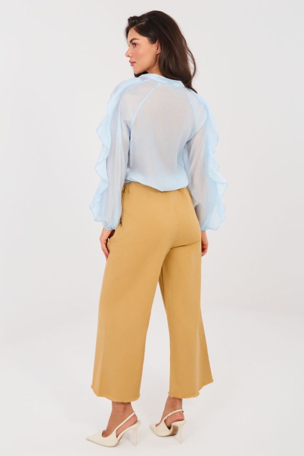 Brown Women Trousers in Pants, Trousers, Shorts with Cotton and Spandex