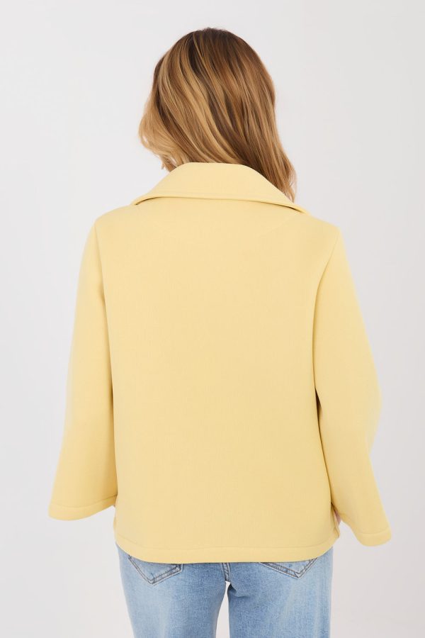 Yellow Coat in Women`s Coats, Jackets with Spandex and Polyester