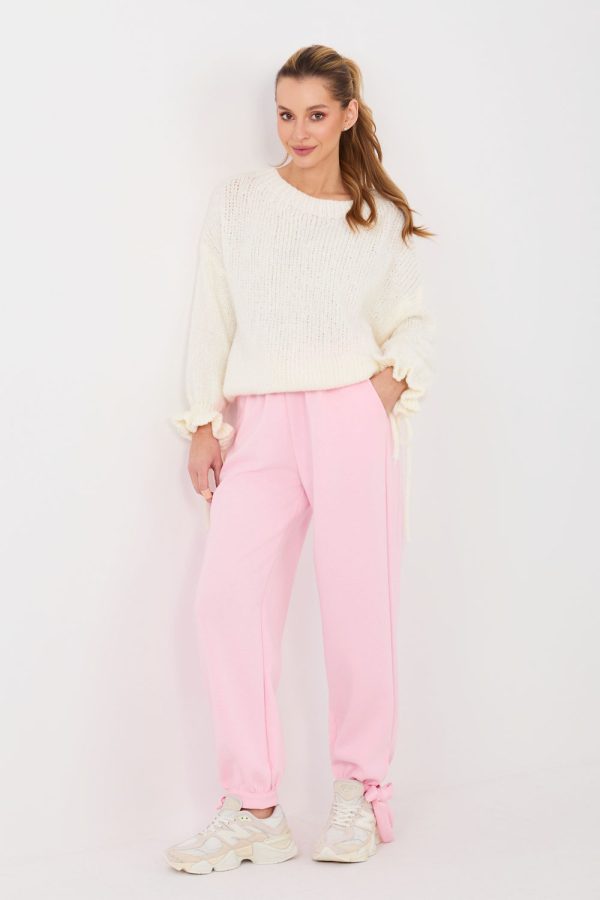 Pink Tracksuit Trousers in Pants, Trousers, Shorts with Cotton, Spandex and Viscose
