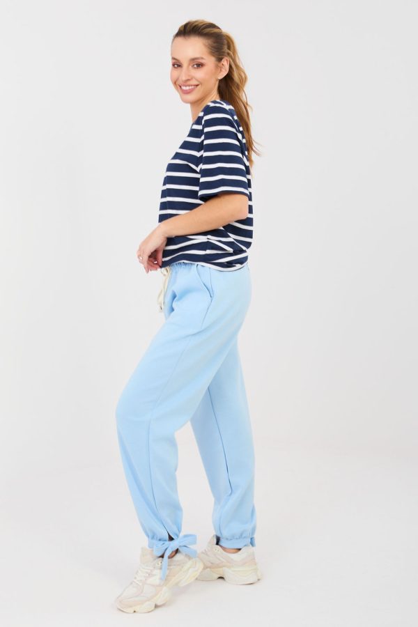 Blue Tracksuit Trousers in Pants, Trousers, Shorts with Cotton, Spandex and Viscose