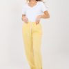 Yellow Tracksuit Trousers in Pants, Trousers, Shorts with Cotton, Spandex and Viscose