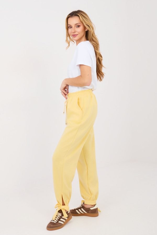 Yellow Tracksuit Trousers in Pants, Trousers, Shorts with Cotton, Spandex and Viscose