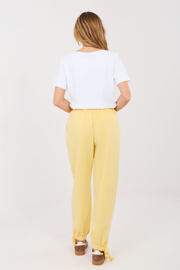 Yellow Tracksuit Trousers in Pants, Trousers, Shorts with Cotton, Spandex and Viscose