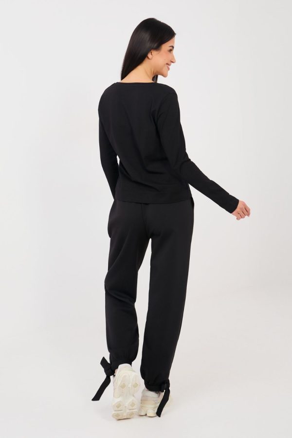 Black Tracksuit Trousers in Pants, Trousers, Shorts with Cotton, Spandex and Viscose