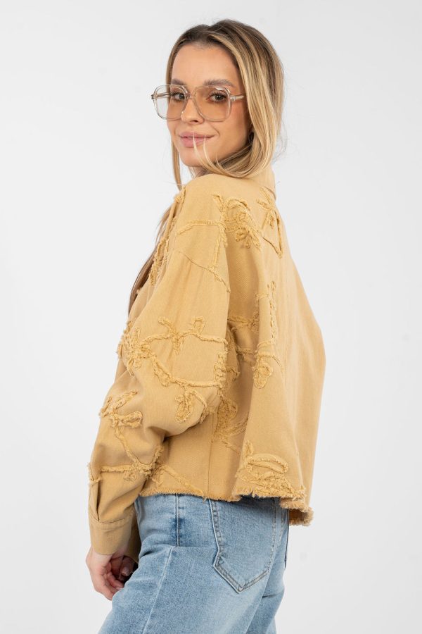 Brown Denim Jacket in Women`s Coats, Jackets with Cotton