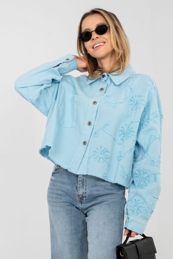 Blue Denim Jacket in Women`s Coats, Jackets with Cotton