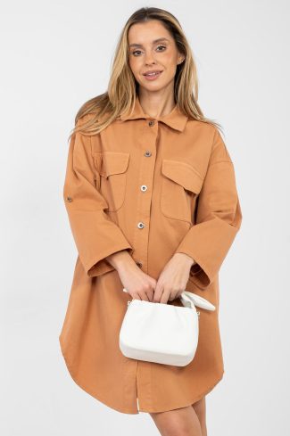 Orange Daydress in Day Dresses with Cotton and Spandex