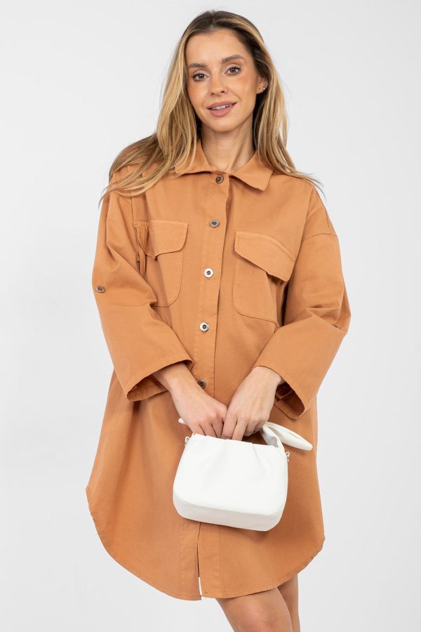 Orange Daydress in Day Dresses with Cotton and Spandex