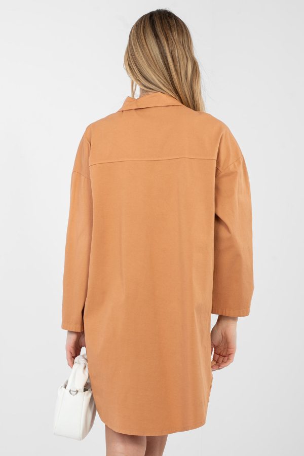 Orange Daydress in Day Dresses with Cotton and Spandex