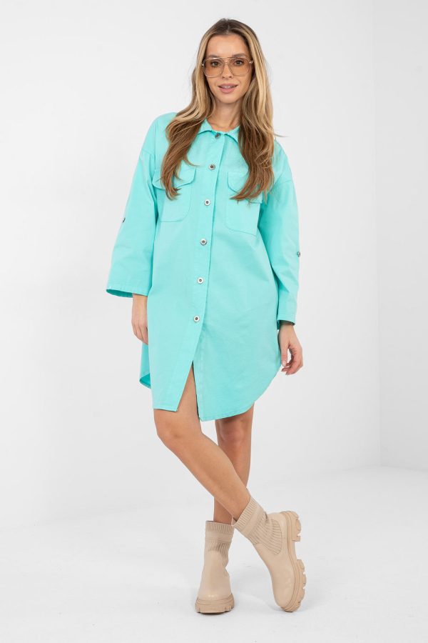 Blue Daydress in Day Dresses with Cotton and Spandex
