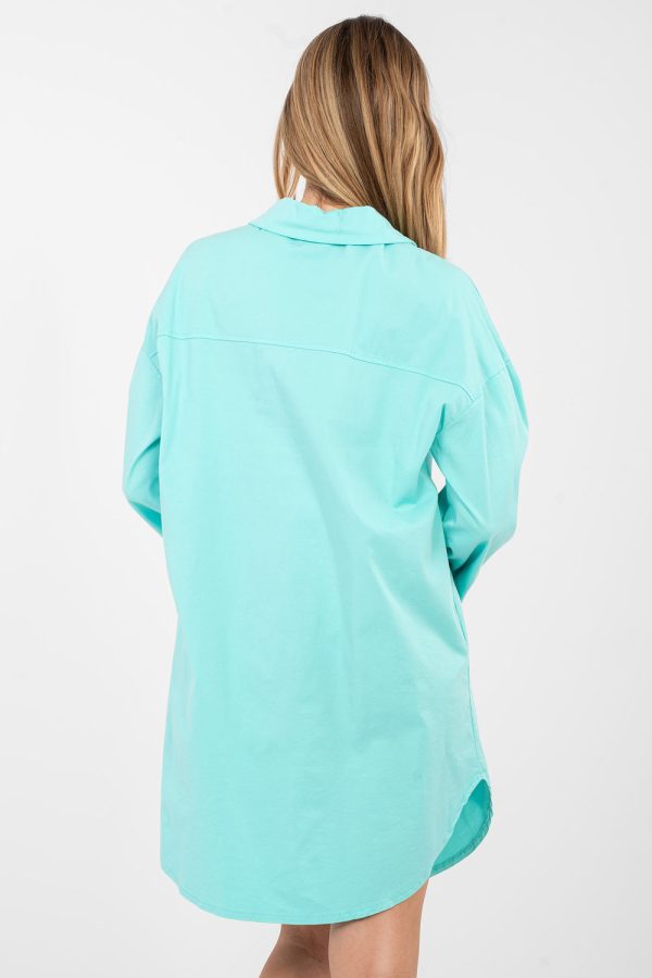 Blue Daydress in Day Dresses with Cotton and Spandex
