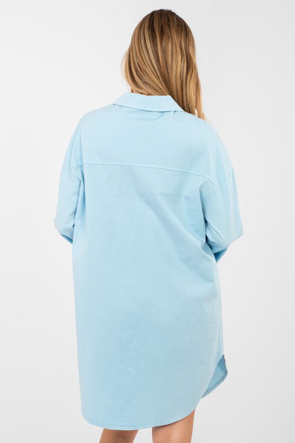 Blue Daydress in Day Dresses with Cotton and Spandex
