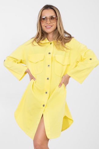 Yellow Daydress in Day Dresses with Cotton and Spandex