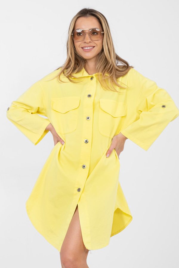Yellow Daydress in Day Dresses with Cotton and Spandex