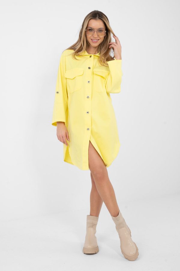 Yellow Daydress in Day Dresses with Cotton and Spandex