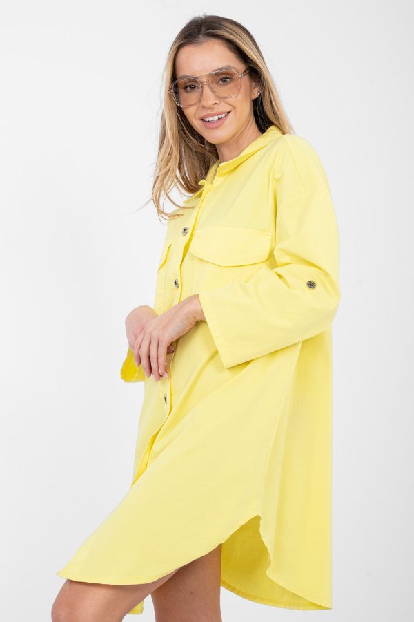 Yellow Daydress in Day Dresses with Cotton and Spandex