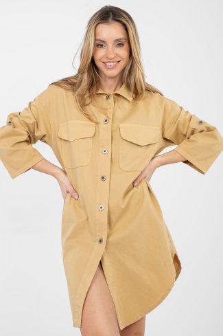 Brown Daydress in Day Dresses with Cotton and Spandex