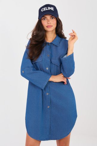 Blue Daydress in Day Dresses with Cotton, Spandex and Polyester