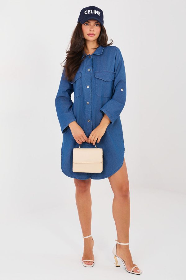 Blue Daydress in Day Dresses with Cotton, Spandex and Polyester