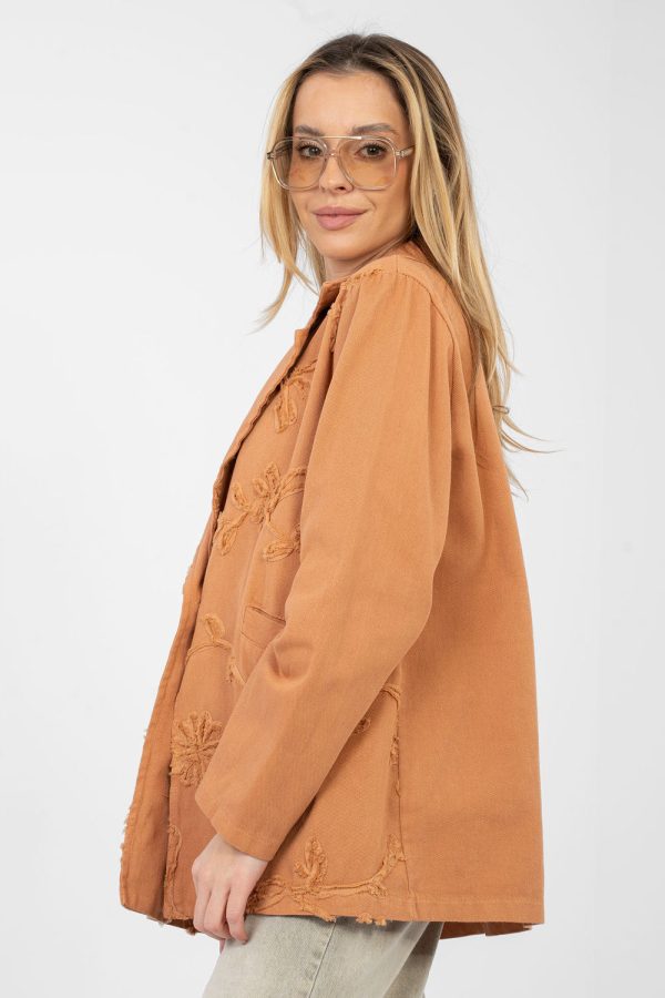 Orange Jacket in Jackets, Vests For Women with Cotton