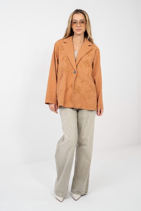 Orange Jacket in Jackets, Vests For Women with Cotton