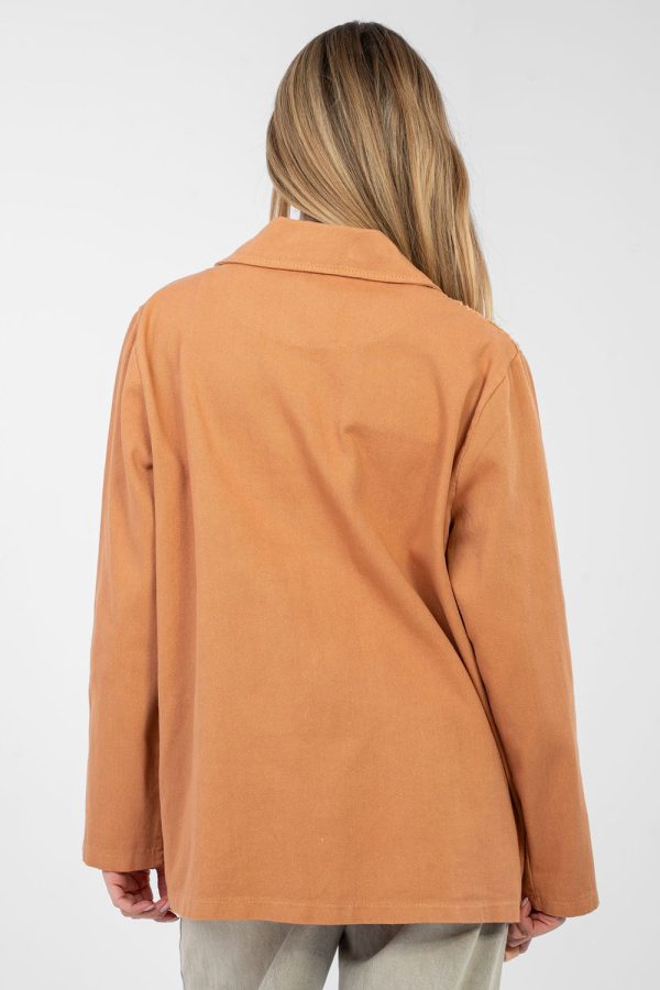 Orange Jacket in Jackets, Vests For Women with Cotton