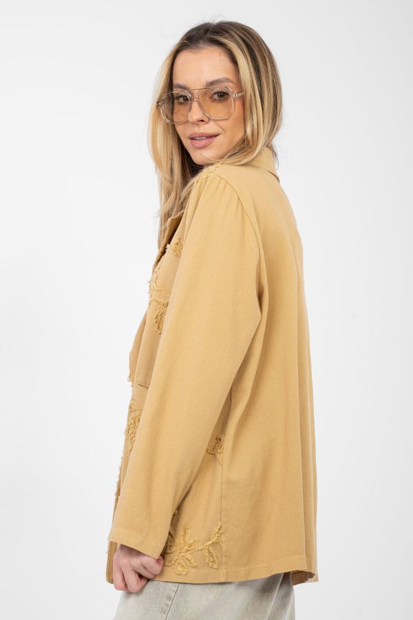 Brown Jacket in Jackets, Vests For Women with Cotton