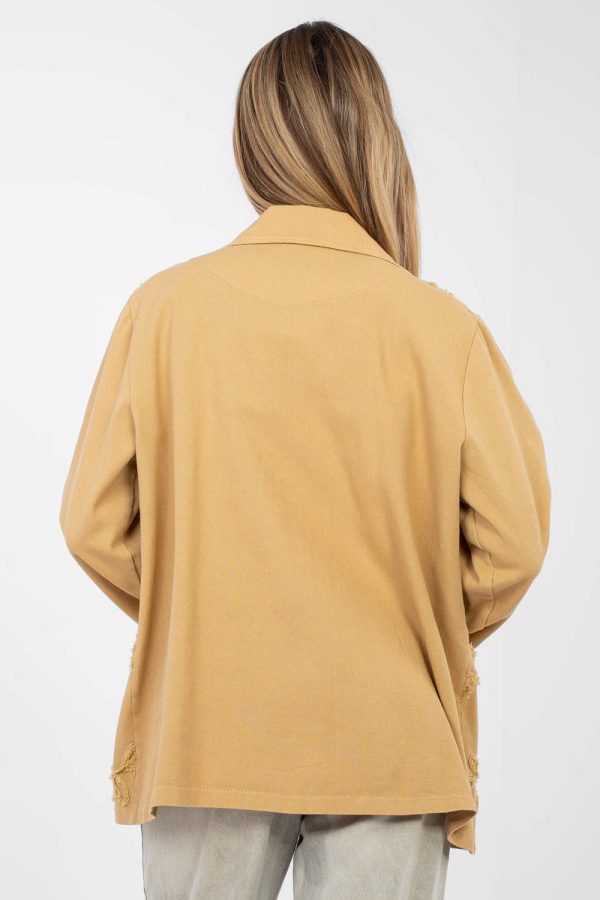 Brown Jacket in Jackets, Vests For Women with Cotton