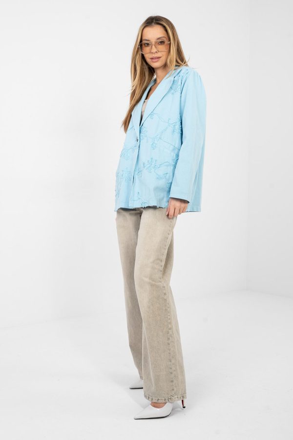 Blue Jacket in Jackets, Vests For Women with Cotton