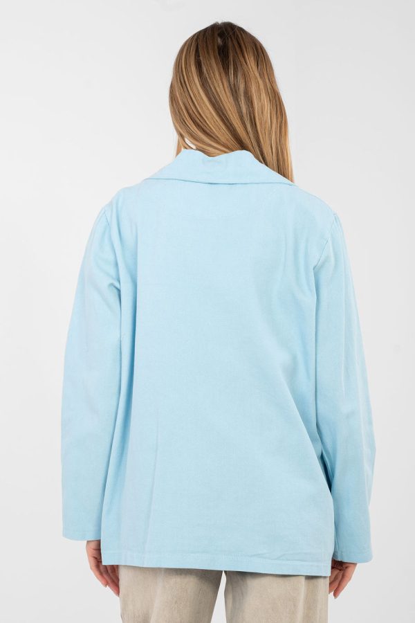 Blue Jacket in Jackets, Vests For Women with Cotton