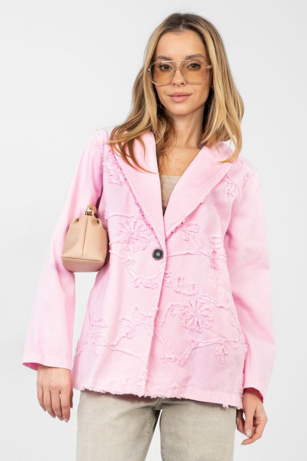 Pink Jacket in Jackets, Vests For Women with Cotton