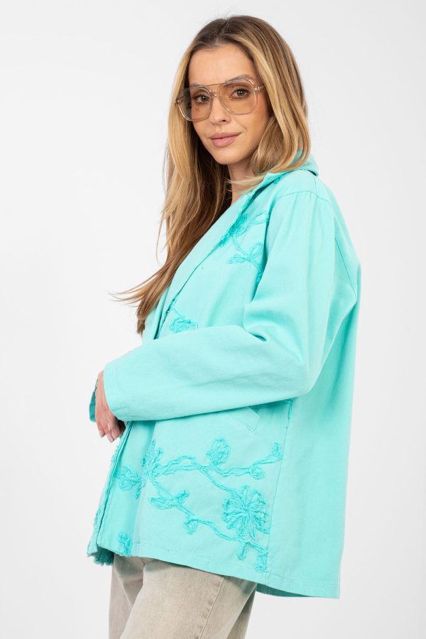 Blue Jacket in Jackets, Vests For Women with Cotton