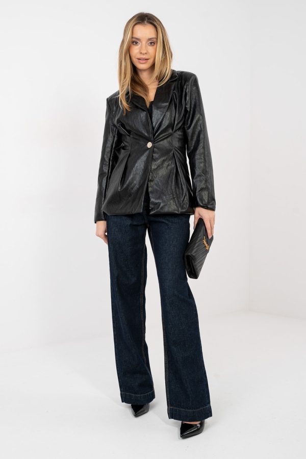 Black Jacket in Jackets, Vests For Women with Polyurethane and Viscose