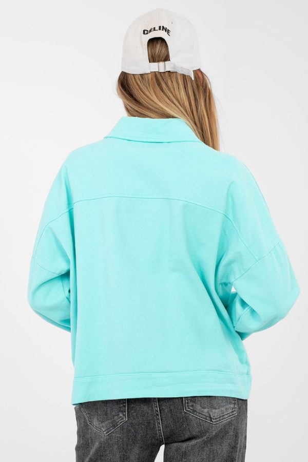 blue Denim jacket model 223815 Rue Paris